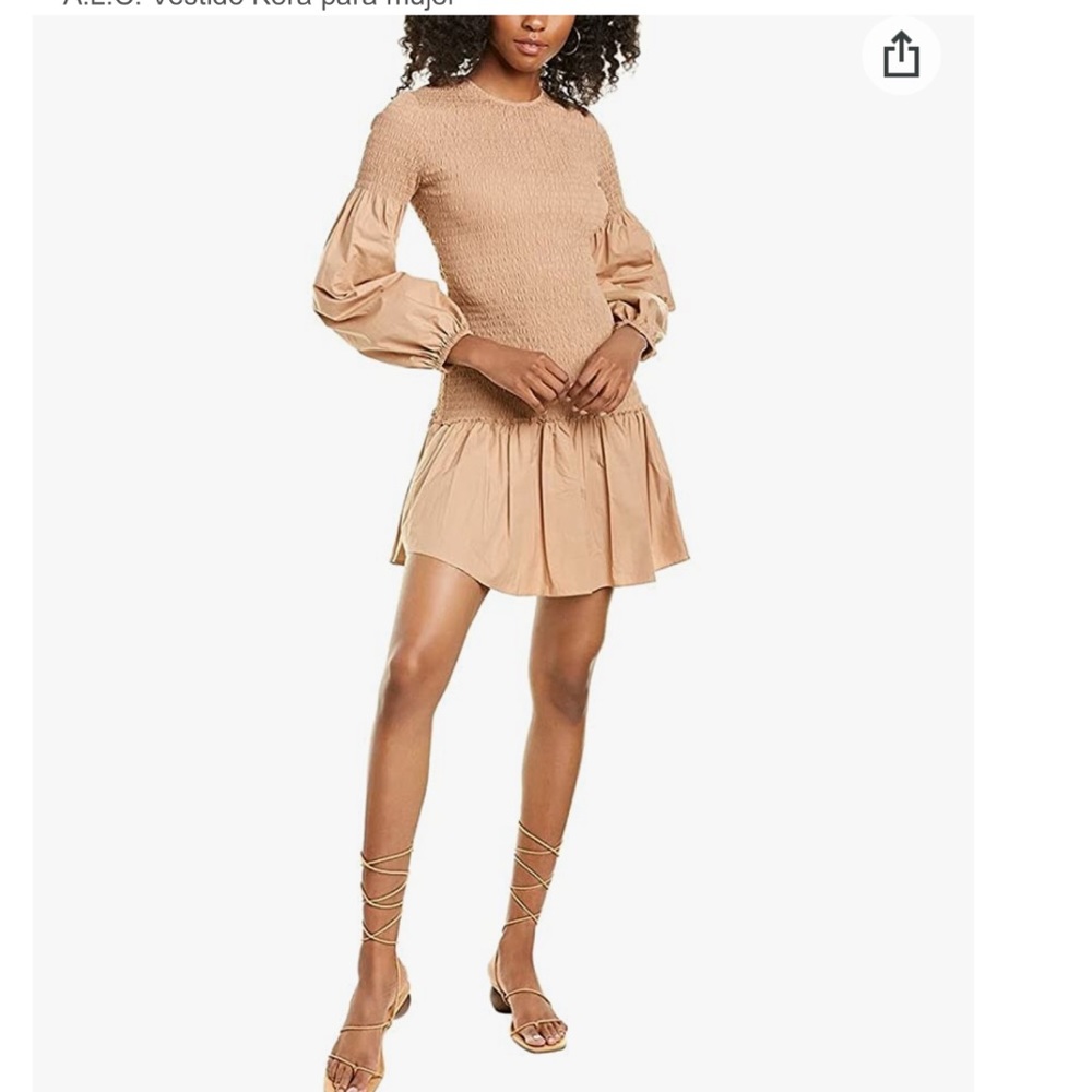 A.L.C. Kora Smocked Puff-Sleeve Dress